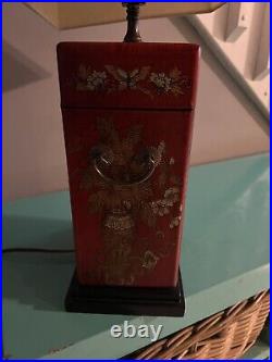 Beautiful Rare Antique Chinoiserie Wooden Box Lacquerware Dynasty Phoenix Lamp
