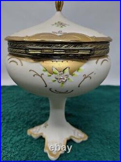Beautiful Rare Antique Dresser Powder/ Trinket Jar with Removable Pedestal