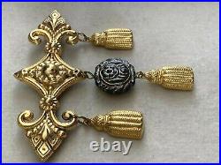 Beautiful Rare Antique French Creator Brooch with Pendants 8cm by 8cm