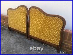 Beautiful Rare Antique French Day Bed Sofa Ends or Sides Studded Mustard Velvet