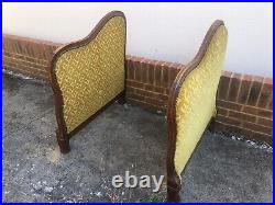 Beautiful Rare Antique French Day Bed Sofa Ends or Sides Studded Mustard Velvet