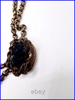 Beautiful Rare Antique Mourning Cameo Bolo