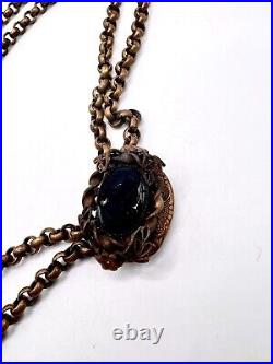 Beautiful Rare Antique Mourning Cameo Bolo