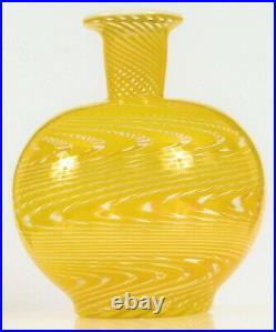 Beautiful Rare Antique Murano Art Glass Custom Orange Swirl Reticello Bud Vase