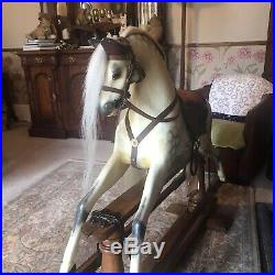 Beautiful Rare Antique Rocking Horse by Brassington & Cooke, Fully Restored