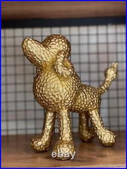 Beautiful Rare Antique Shiny Gold Dog Statue Handmade and Painted