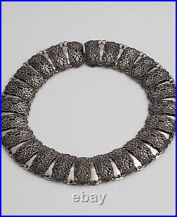 Beautiful Rare Antique Silver Tone Victorian Escutcheon keyhole Collar Necklace