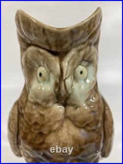 Beautiful Rare Antique ca 1883 English Thomas Forester Majolica Figural Owl Jug