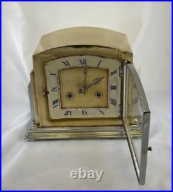 Beautiful Rare Art deco brass and chrome mantle clock