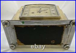 Beautiful Rare Art deco brass and chrome mantle clock