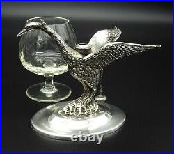 Beautiful Rare Brandy Cognac Glass Warmer Swan Goose Spanish Cortasa Alpaca