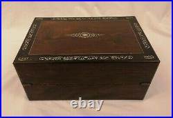 Beautiful & Rare Early Victorian Inlaid Rosewood Writing Slope Very Collectable