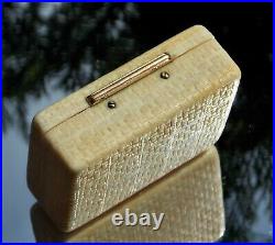 Beautiful Rare Georgian 18ct Gold Mounted Carved Wicker Case-basket Snuff Box