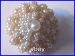 Beautiful Rare Handcrafted Antique Victorian Seed Pearl Pin