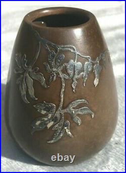 Beautiful Rare Heintz Vase Sterling on Bronze