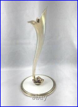 Beautiful Rare J. Tostrup Norway Sterling & Enamel Figural Vase 8 1/4