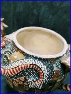 Beautiful Rare Japanese Royal Satsuma Teapot Meiji Period REPAIRED 9