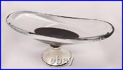 Beautiful Rare Large Murano Glass Top Italian Solid Silver 800 Foot Bowl 1.2kg