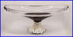 Beautiful Rare Large Murano Glass Top Italian Solid Silver 800 Foot Bowl 1.2kg