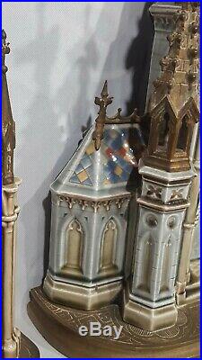 Beautiful Rare Lenzkirch porcelain and bronze mantle Clock Garniture Set
