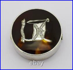 Beautiful Rare Mappin & Webb's. S. Arcadian' & Flag Solid Silver Box Hm 1928