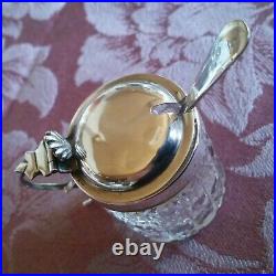 Beautiful Rare Mustard Jar with Spoon, Bra 1910, Antique