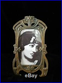 Beautiful Rare Original Art Nouveau, Jugendstil, Metal Photo Frame