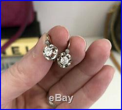 Beautiful Rare PT Antique Victorian Edwardian Diamond Drop Earrings TCW. 60 cts