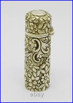 Beautiful Rare Sampson Mordan Victorian Solid Silver Perfume Scent Bottle Hm1888
