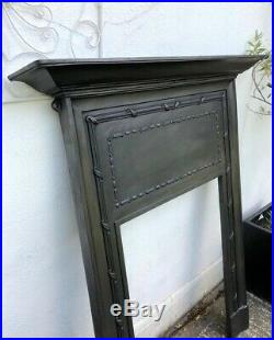 Beautiful Rare Tall & Ornate Antique Cast Iron Fireplace Surround Refurbished