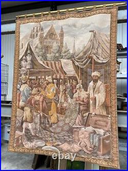 Beautiful & Rare Tapestry Antique Dealers at the market 49.212 inch high