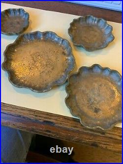 Beautiful Rare Tiffany Studios Complete Four Piece Ashtray Set And Free Shipping