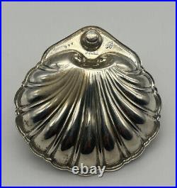 Beautiful Rare Vintage Antique Sterling Silver Shell Candle Holder With Markings