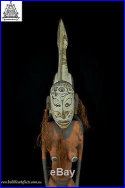 Beautiful Rare Vintage Carved Mens House Gable Finial, Papua New Guinea, PNG