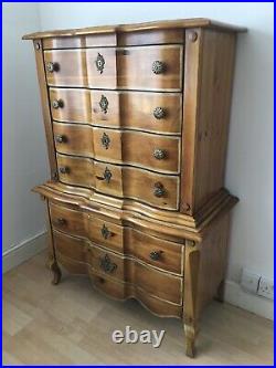 Beautiful Rare Vintage French Repro Drawer Chest Polished Pine, Harrods 1981