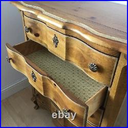 Beautiful Rare Vintage French Repro Drawer Chest Polished Pine, Harrods 1981