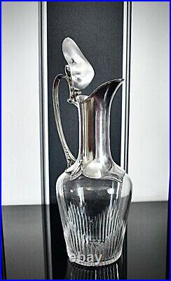 Beautiful Rare WMF Art Nouveau Silver Plated Cut Crystal Glass Jug/ Ewer, Siigned