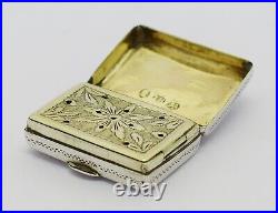 Beautiful Rare William IV Era Solid Silver Vinaigrette & Original Sponge Hm 1832