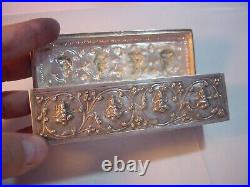 Beautiful Rare-genuine Solid Silver Siamese Gods /godesses Box! Victorian