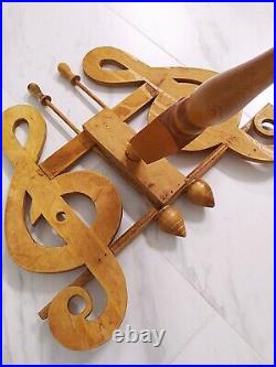 Beautiful Unknown Rare Antique Vintage Wooden Wood Music Note 31 Tall Stand