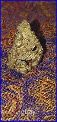 Beautiful Very Old Very Rare Ring Metal Deities Statue Krishna Hindu God Antique