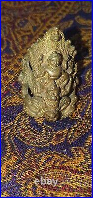 Beautiful Very Old Very Rare Ring Metal Deities Statue Krishna Hindu God Antique