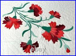 Beautiful! Vintage Floral APPLIQUE Quilt RED Rare Kit
