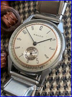 Beautiful Vintage Ralco Movado Hand Wind Military Style Mens Watch Rare Lot