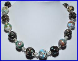 Beautiful Vintage Venetian Fancy Glass Necklace With Rare & Unusual Beads