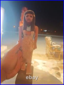 Beautiful Wooden Statue Rare Antique Ancient Egyptian Queen Nefertari Egypt BC