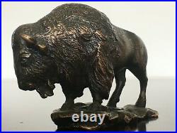 Beautiful antique rare decorative bronze piece American Buffalo, (Bison, Tatanka)