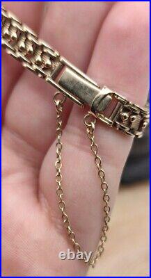 Beautiful rare 9ct gold TISSOT antique winding Watch & strap 375 vintage 18.67gr