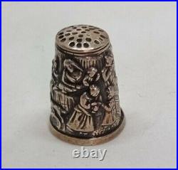 Beautiful rare Antique Sterling Silver heavy embossed Thimble