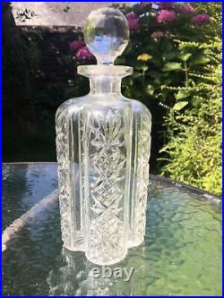 Beautiful rare Antique crystal Cut Glass Decanter unusual shape